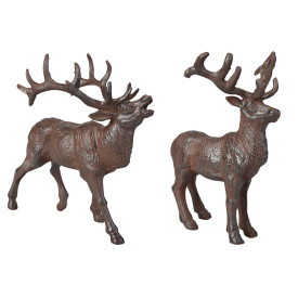 Decoraţiune cerb care rage, din fier turnat 