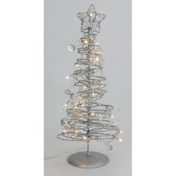 Brăduleț de Crăciun cu ghirlandă luminoasă în spirală