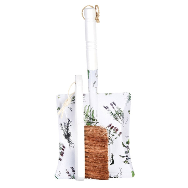 Lopată şi mătură, imprimeu cu plante aromatice
