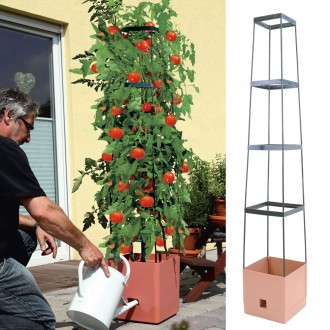 Suport turn pentru flori MaxiTom, terracotta