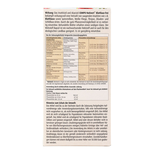 COMPO BIO Nativert Concentrat împotriva afidelor 500 ml