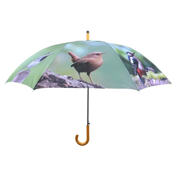 Umbrelă cu imprimeu de iarnă, păsări
