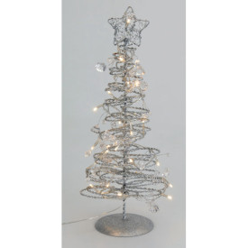 Brăduleț de Crăciun cu ghirlandă luminoasă în spirală