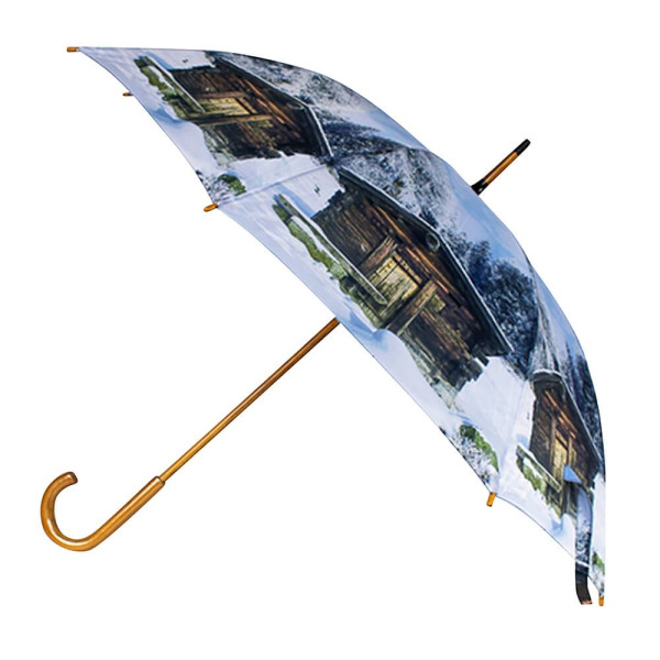 Umbrelă cu imprimeu căsuță