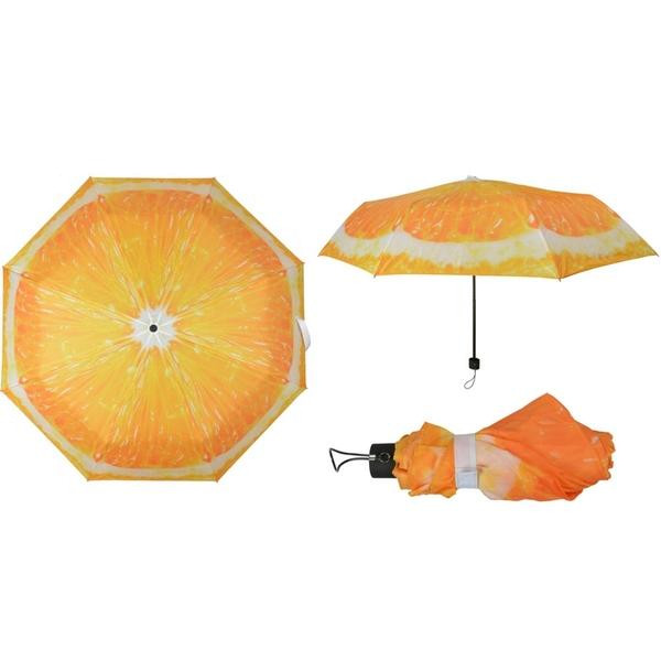 Umbrelă cu imprimeu portocală